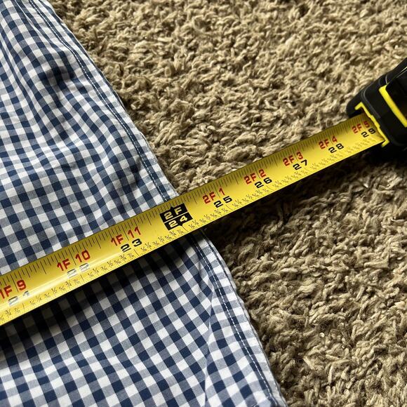 LL Bean Mens Large Button Up Shirt blue Striped Short Sleeve Wrinkle Resistant - Picture 5 of 5